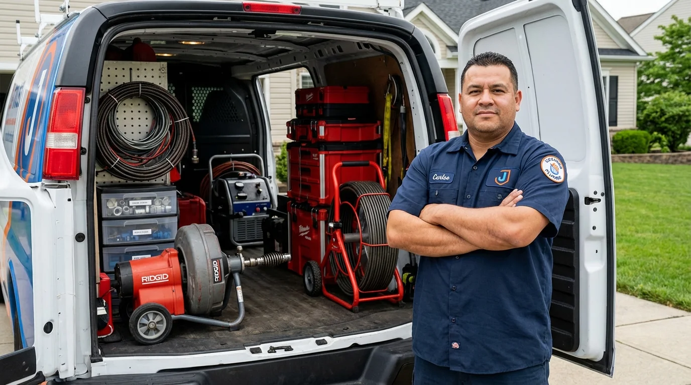 Professional drain cleaning equipment and Johns Plumbing LLC plumber in Fort Walton Beach