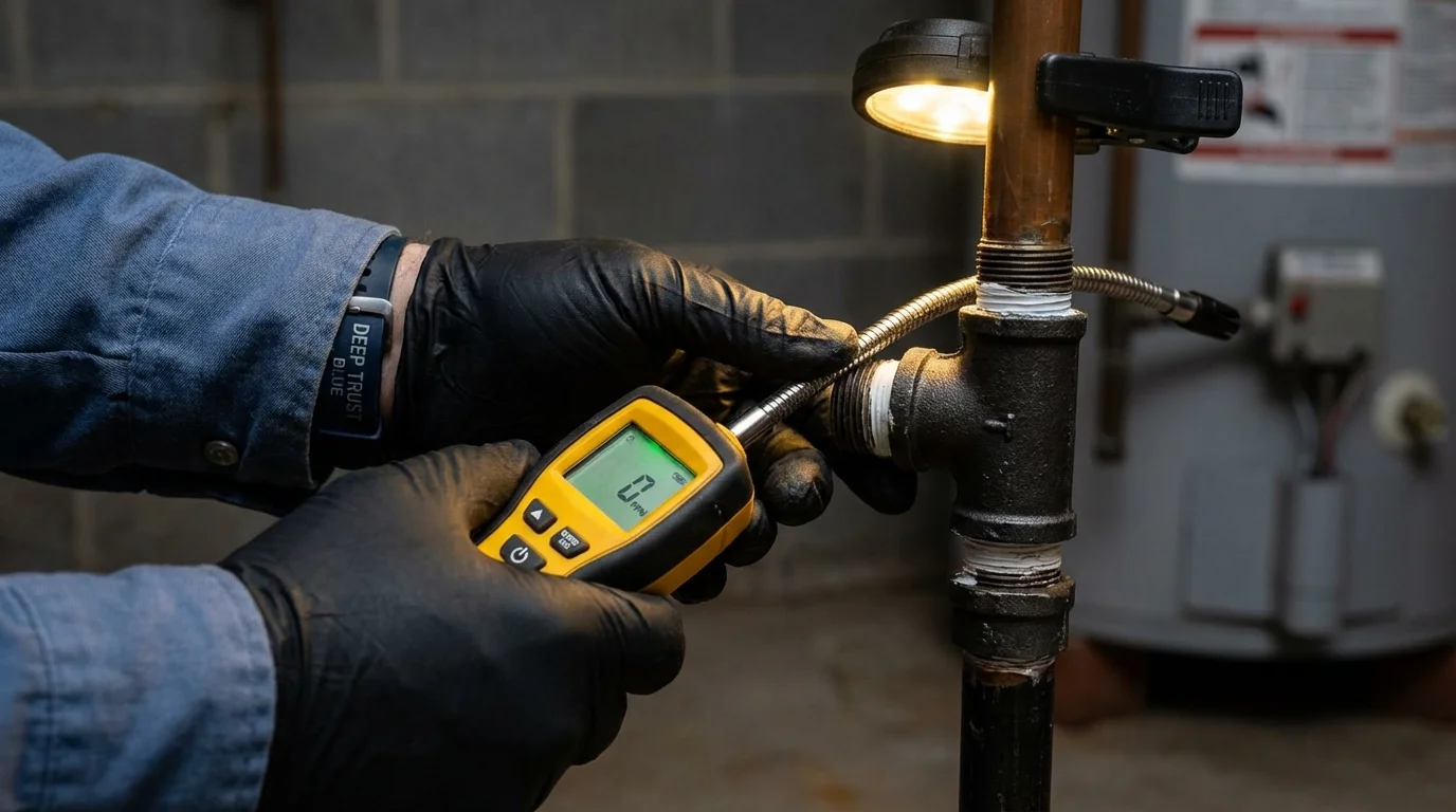 Gas leak detection with electronic sniffer by Johns Plumbing LLC in Fort Walton Beach