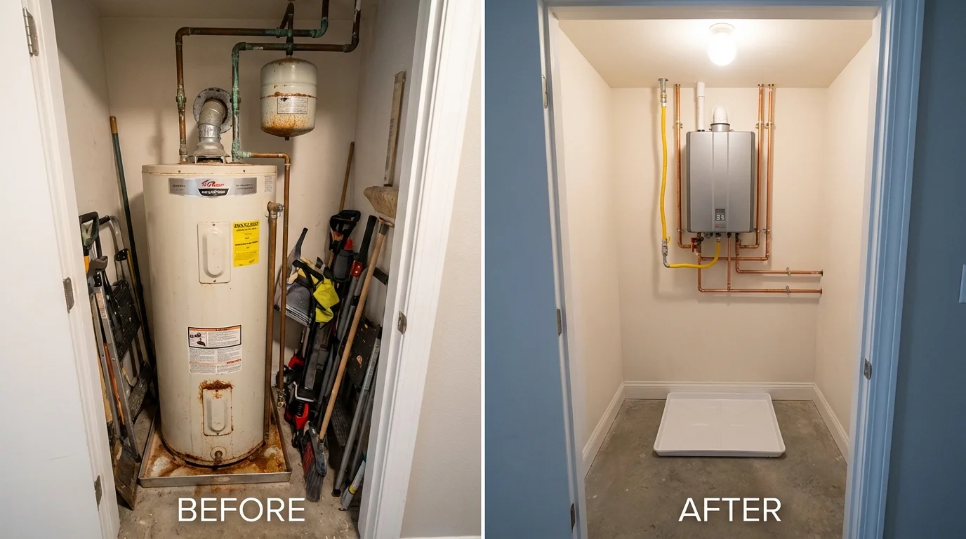 Tank water heater versus wall-mounted tankless unit comparison for Fort Walton Beach, FL homeowners